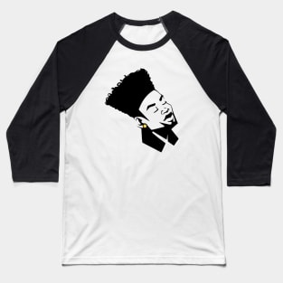 Stenciled High Top Afro Baseball T-Shirt